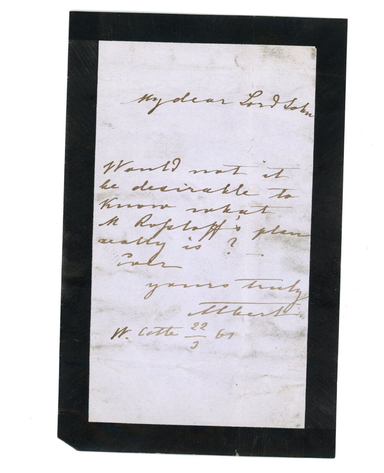 Prince Albert Consort signed letter auto autograph March 22 1861 Queen Victoria