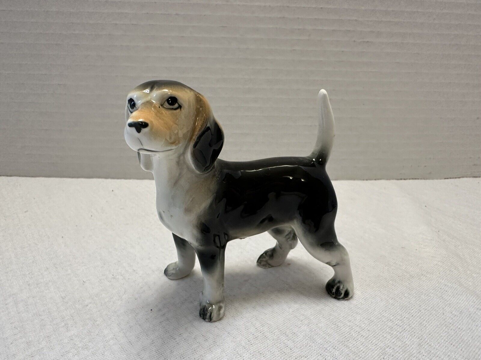 Vintage Beagle Figurine Porcelain - Japan