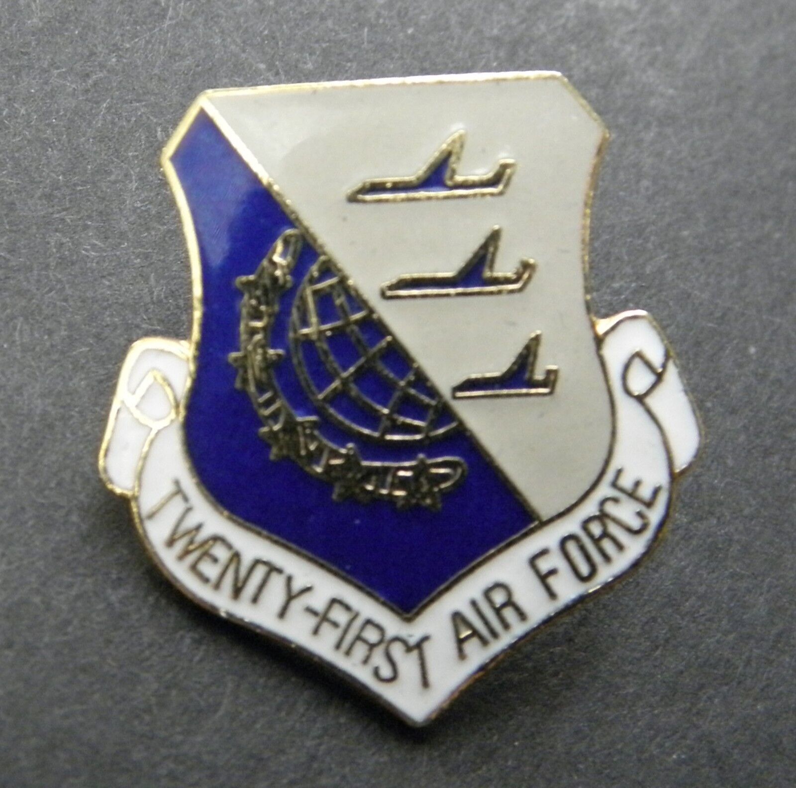 Twenty First Air Force 21st USAF Hat Jacket Lapel Pin 1 inch US