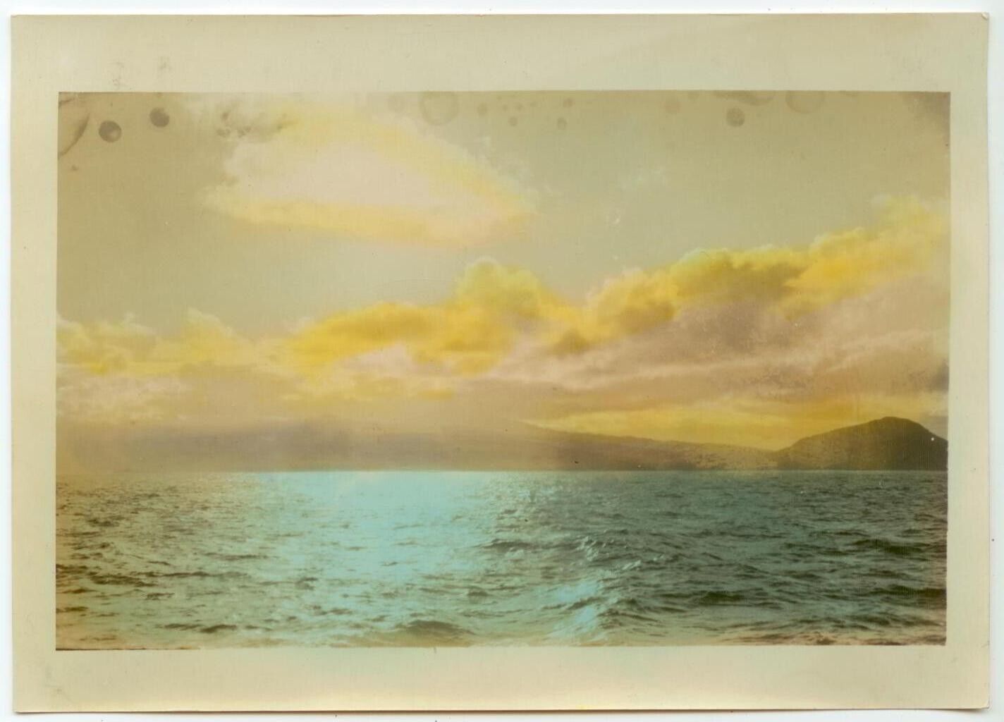 1920s Hawaii Sunset color photograph