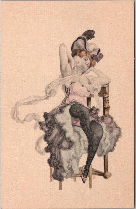 c1910s Pretty Lady / Glamour Girl Postcard Fashion M.M. VIENNE Nr. 105 - Unused