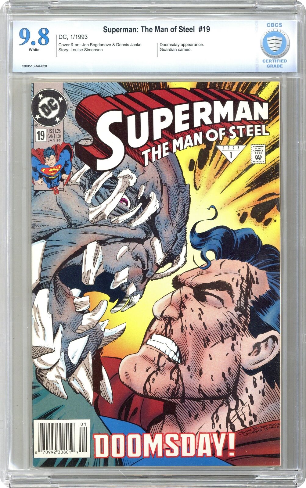 Superman The Man of Steel 19D CBCS 9.8 1993 7300513-AA-028