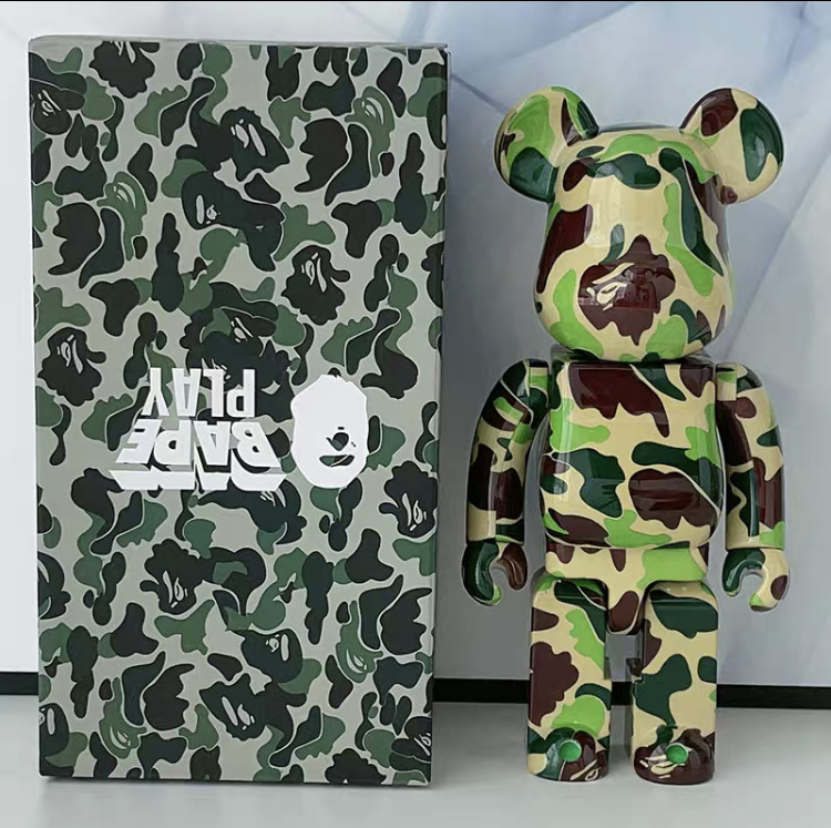 400%Bearbrick Green Camouflage Action Figure Art Ornament Toy Home decor Gift