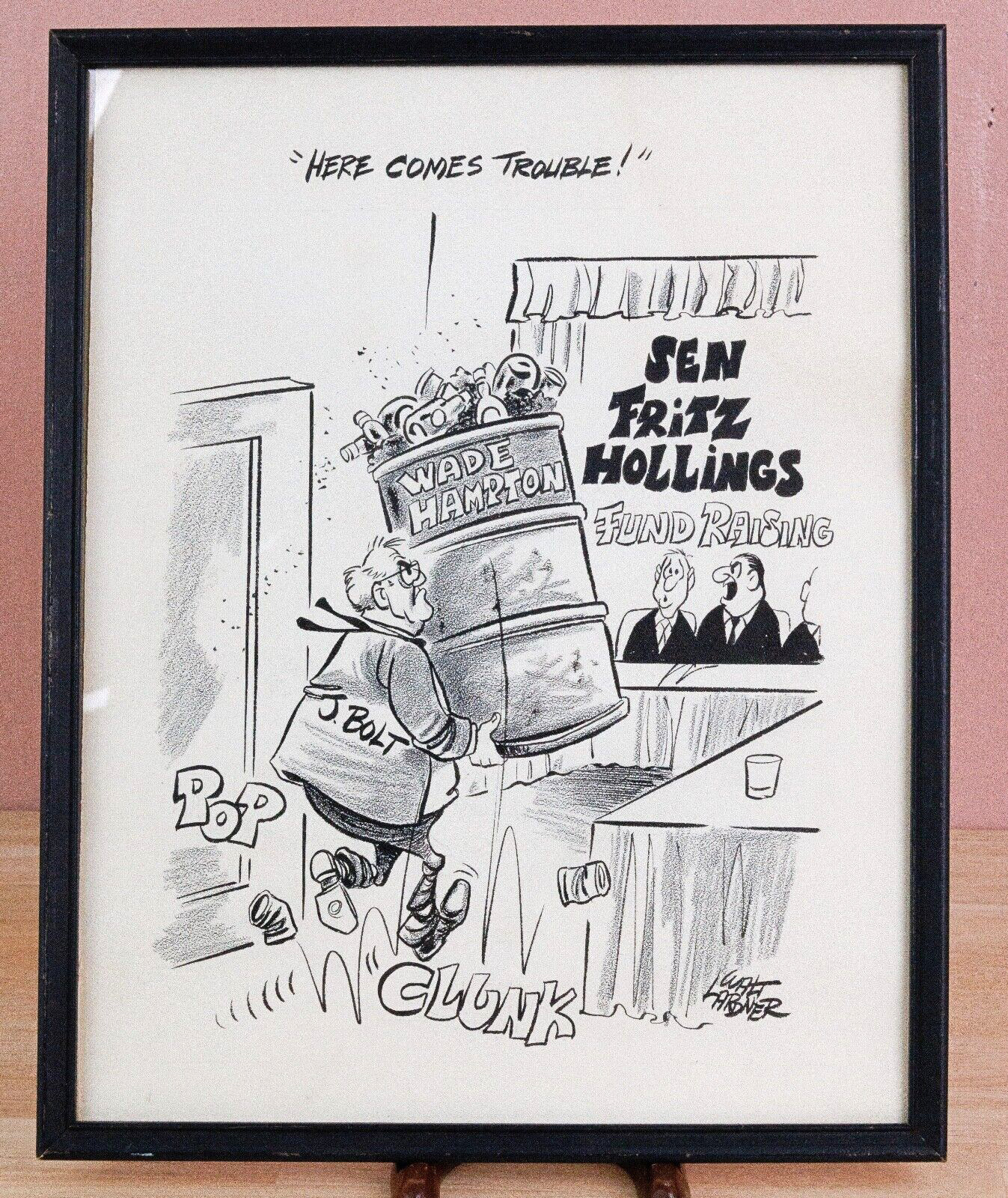 Original Walt Lardner Political Cartoon 1968 South Carolina US Senate Election