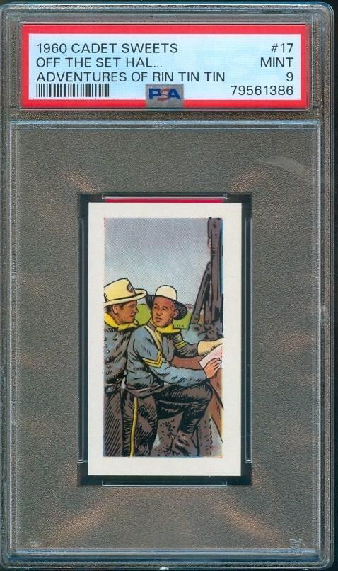 1960 Cadet Sweets THE ADVENTURES OF RIN TIN TIN Trading Card #17 PSA 9
