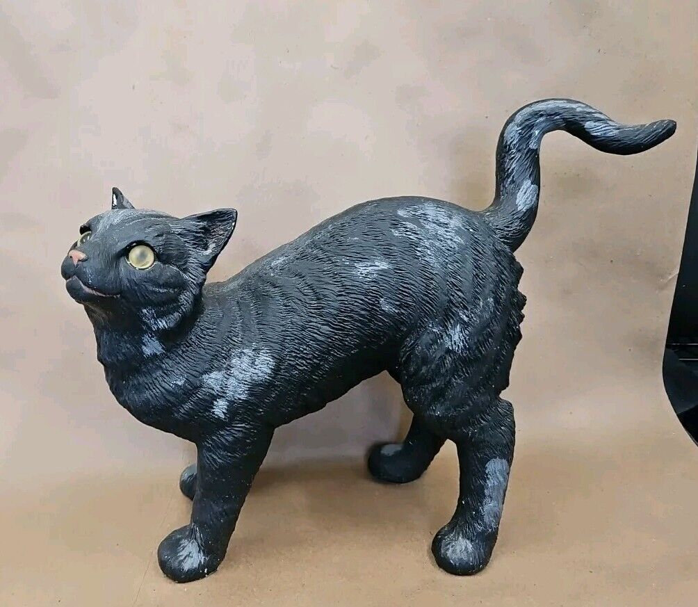 Vintage Universal Statuary Corp Black Cat #449 1985 Polyresin -Life Size Statue 