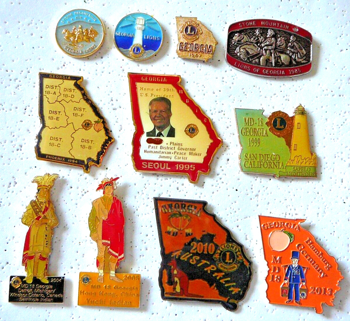 Lions Club Pins -  MISC. GROUP OF GEORGIA STATE PINS
