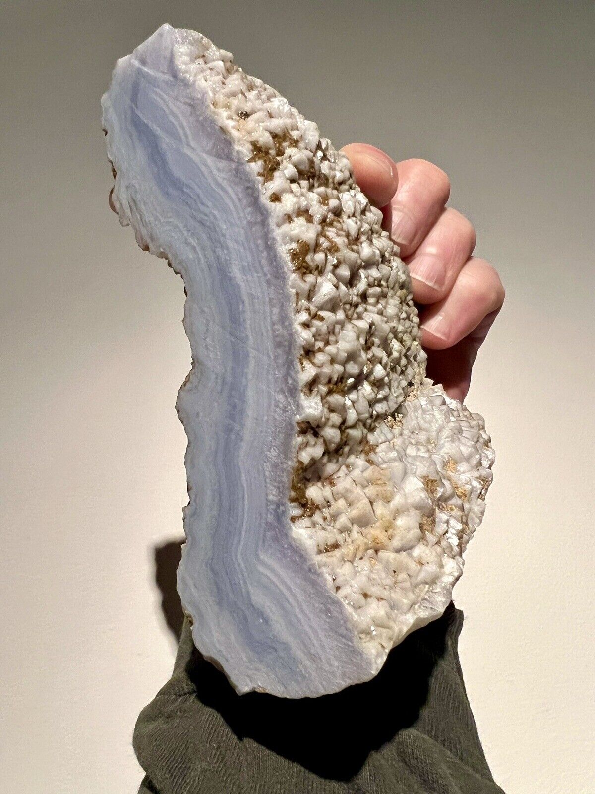 2.0 Pound: Blue Lace Agate Rough Endcut from Namibia, Africa . . .