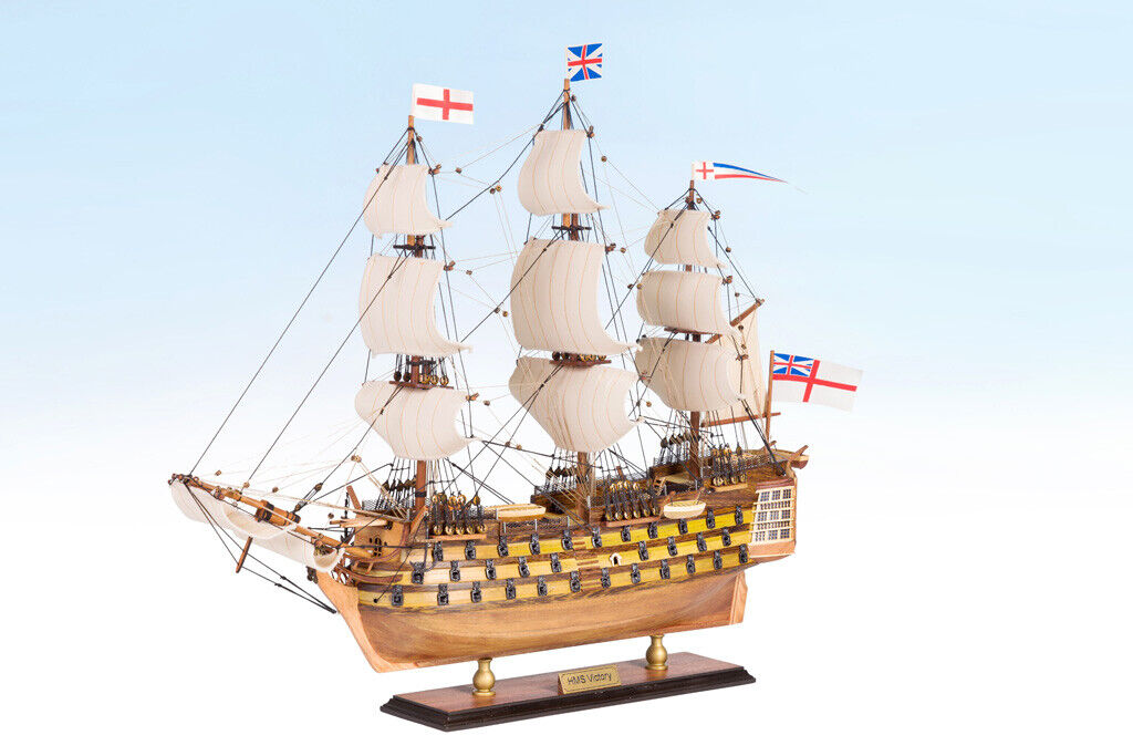 SEACRAFT GALLERY HMS VICTORY Wooden Model Ship Boat Completed Handmade 55cm
