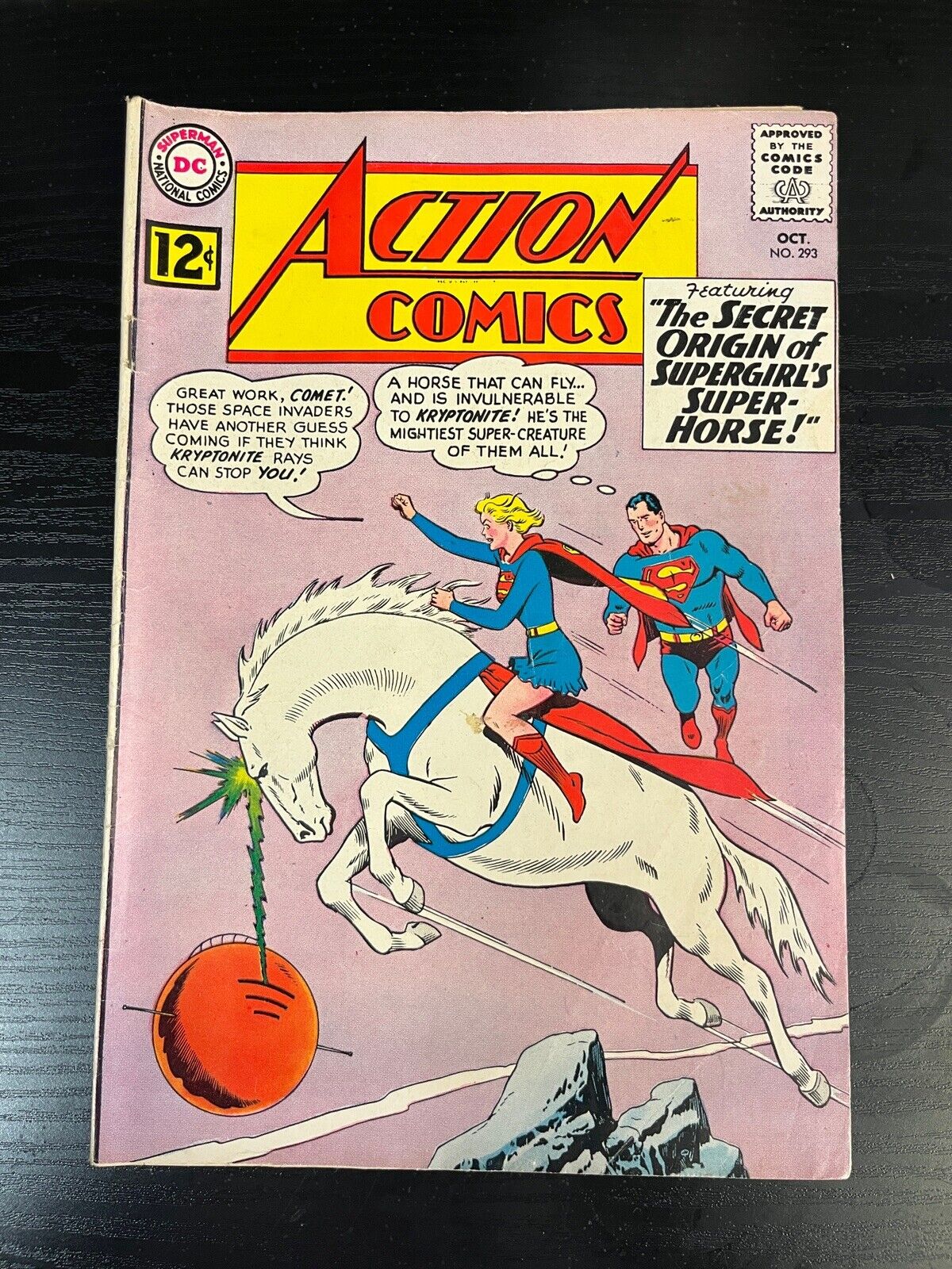 Action Comics 293 Comet Origin Silver Age DC 1962 Superman Supergirl comic book