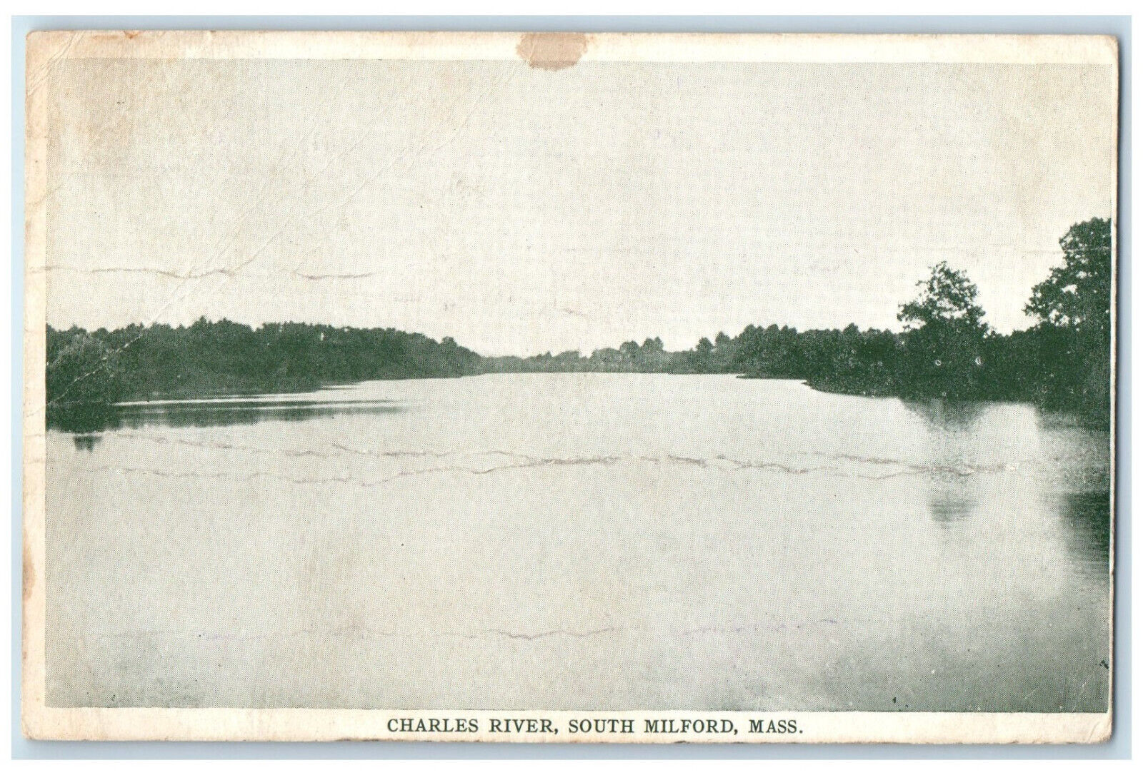 1908 Charles River South Milford Massachusetts MA Antique Posted Postcard