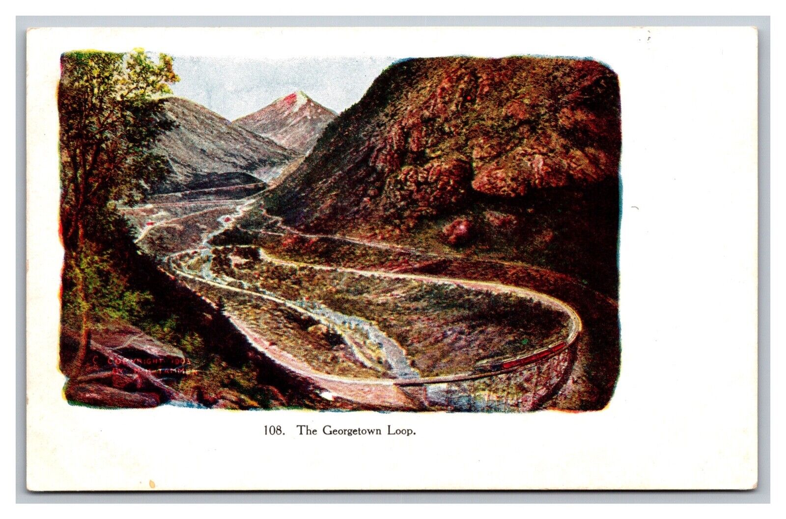 Georgetown, CO Colorado, Loop Railroad, Embossed UDB Postcard 1901-07