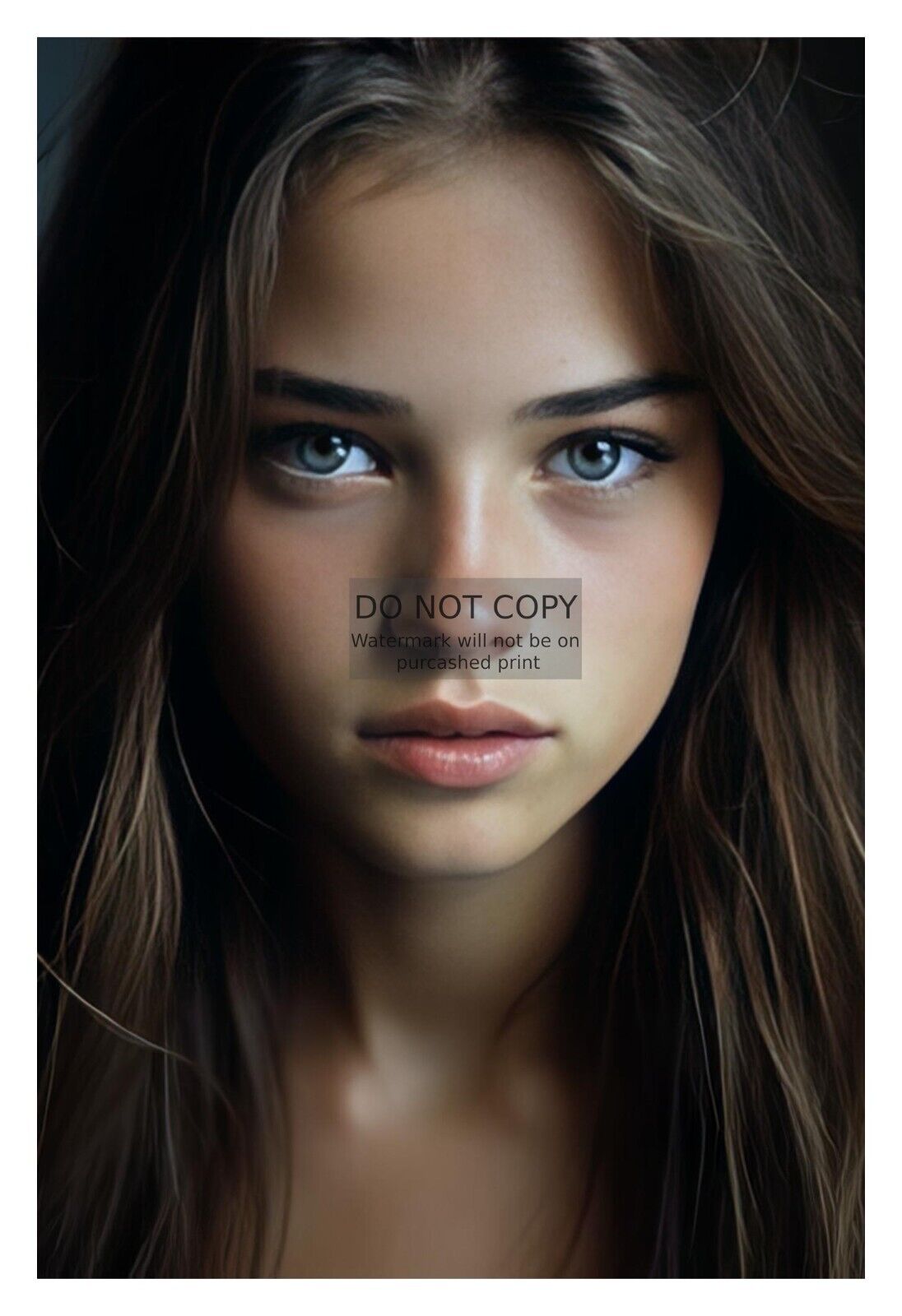 GORGEOUS YOUNG MODEL WITH BROWN HAIR BLUE EYES 4X6 PHOTO