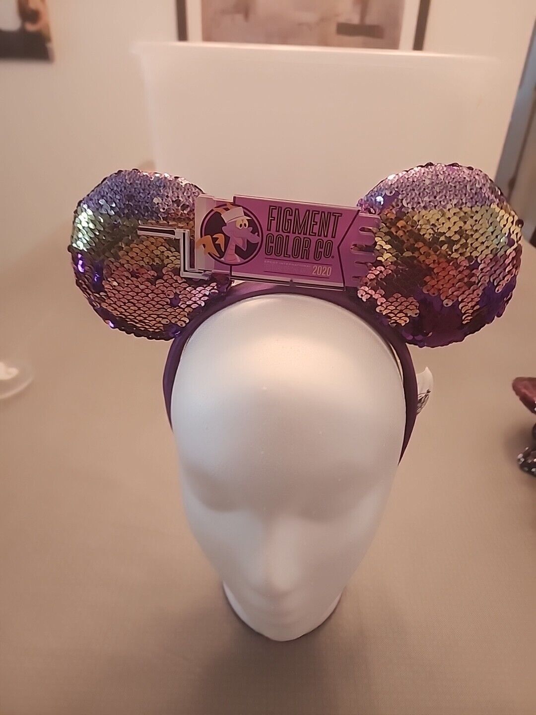 Figment Disney Parks Epcot Festival of Arts 2020 Color Co. Ears Headband NWT WDW