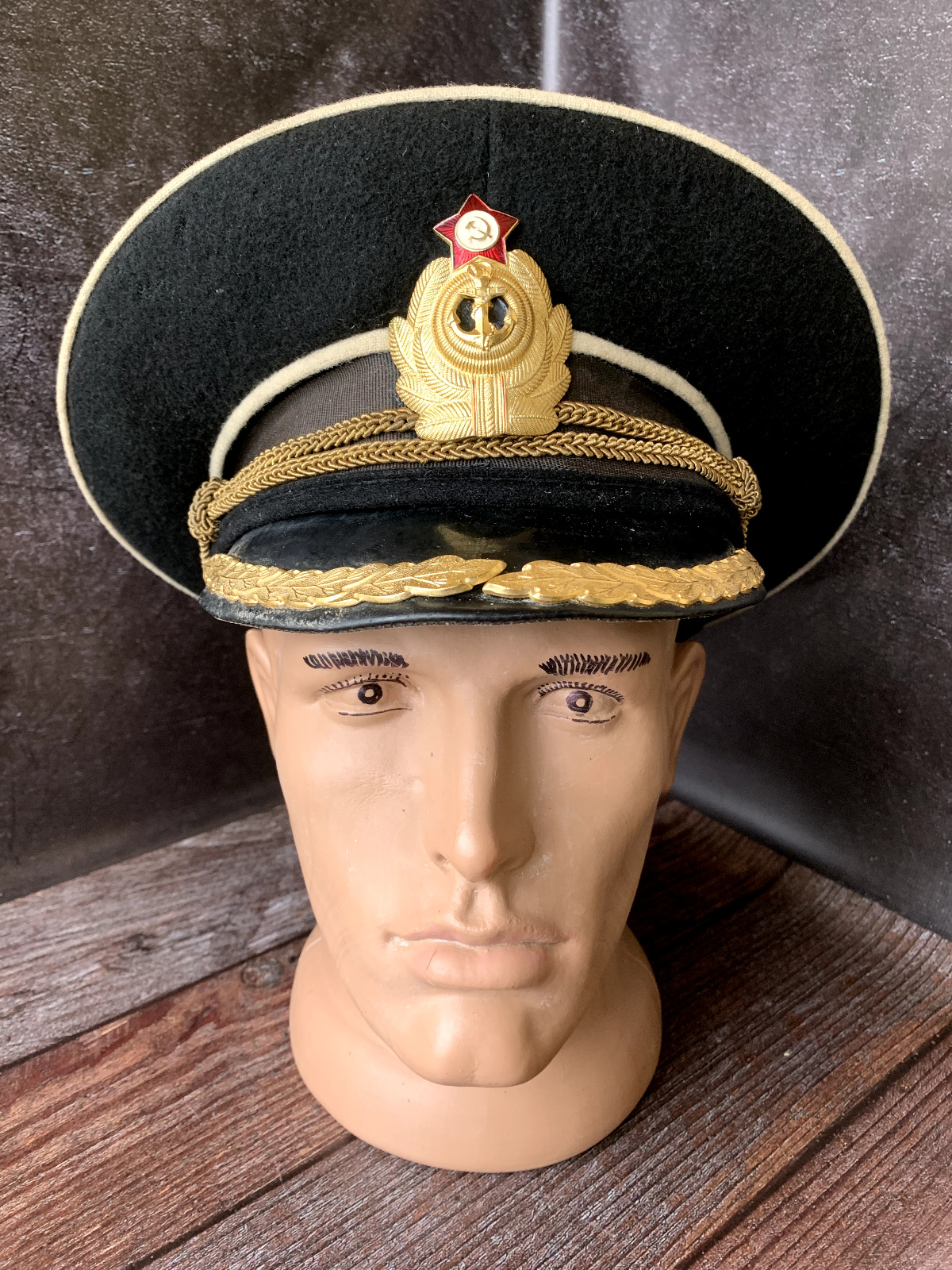 Military Ceremonial Cap Hat of Soviet Navy Submarine Officer USSR