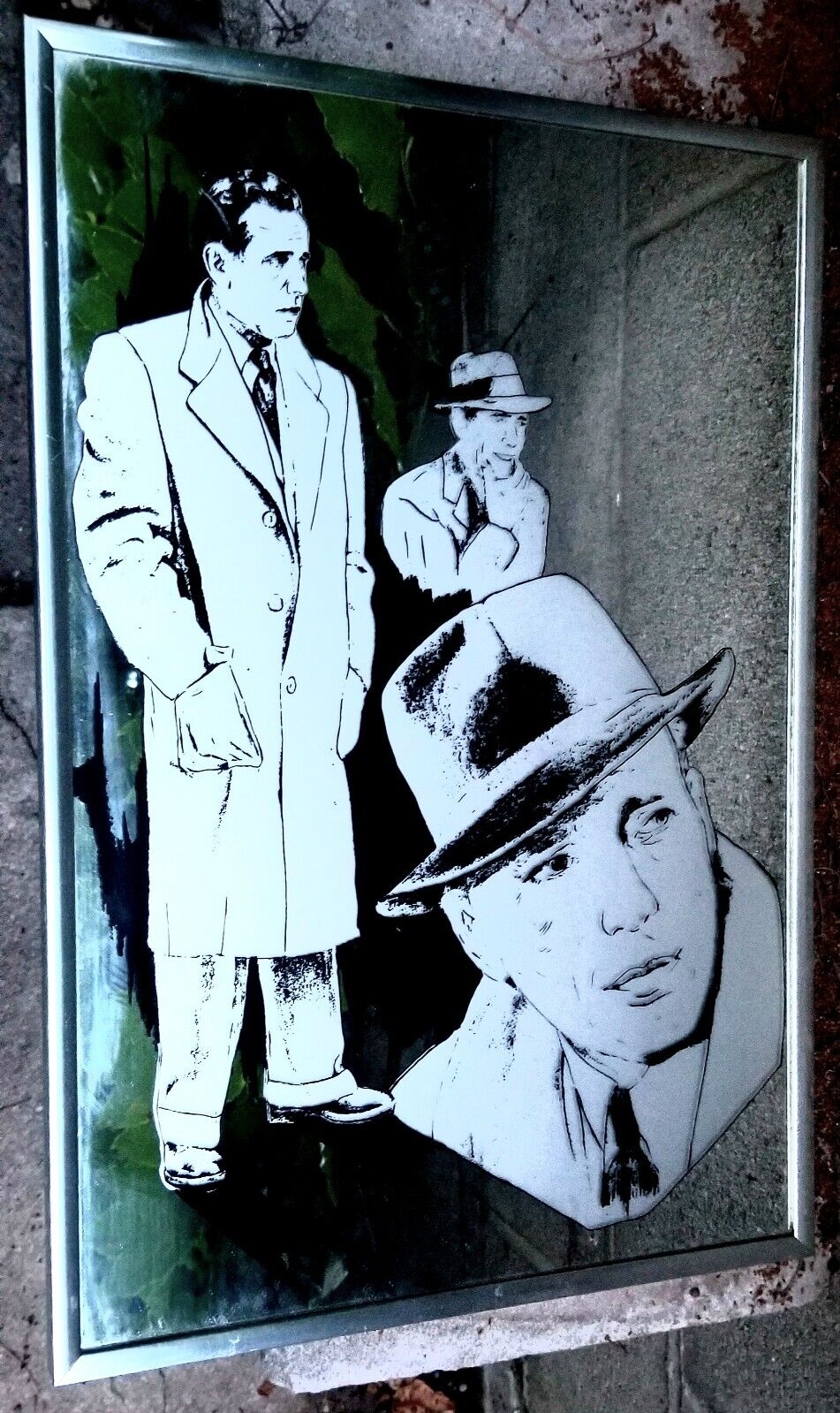 Vintage Humphrey Bogart Casablanca Carnival Style Mirror 18.5