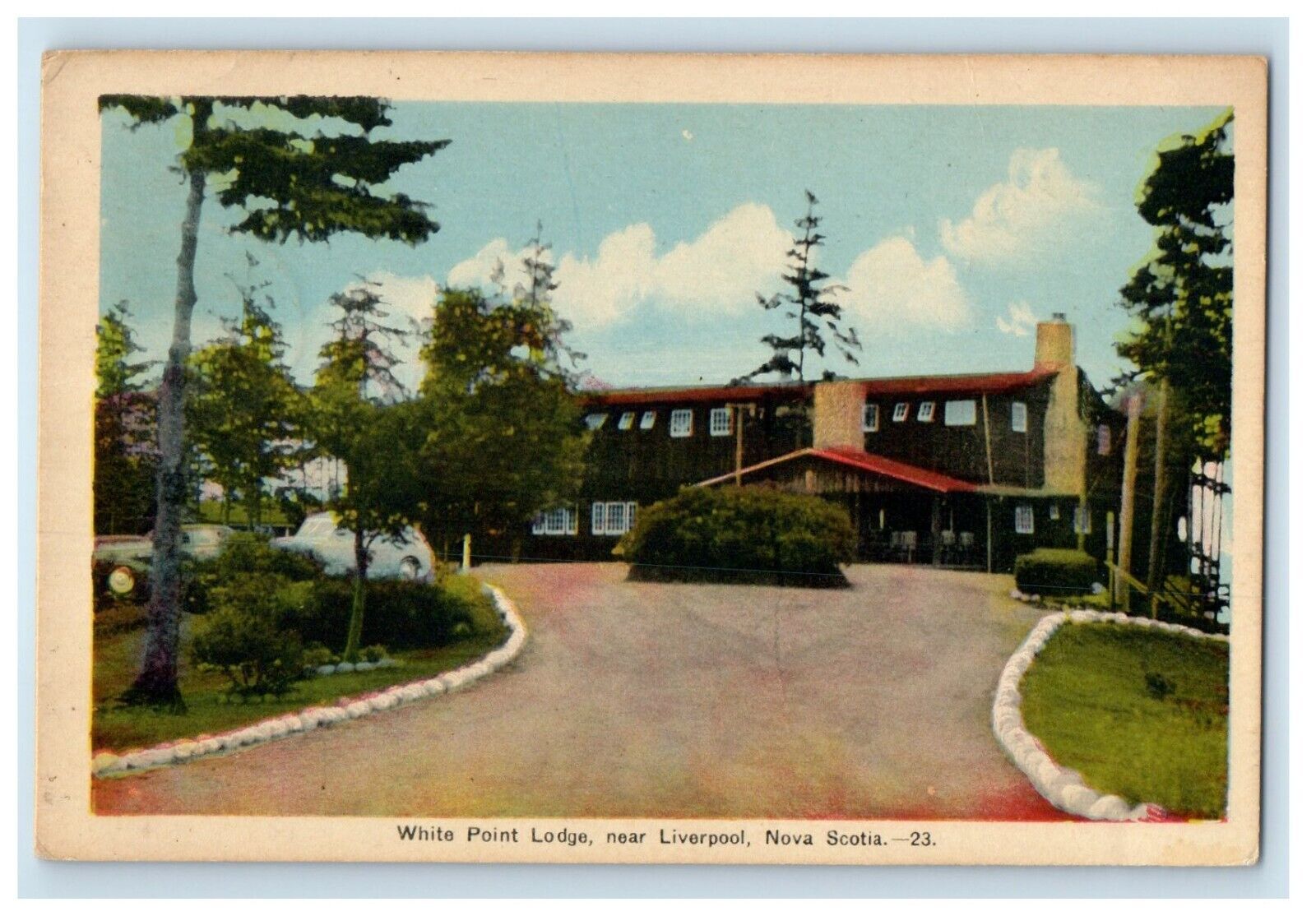 c1940\'s White Point Lodge Near Liverpool Nova Scotia Canada Vintage Postcard