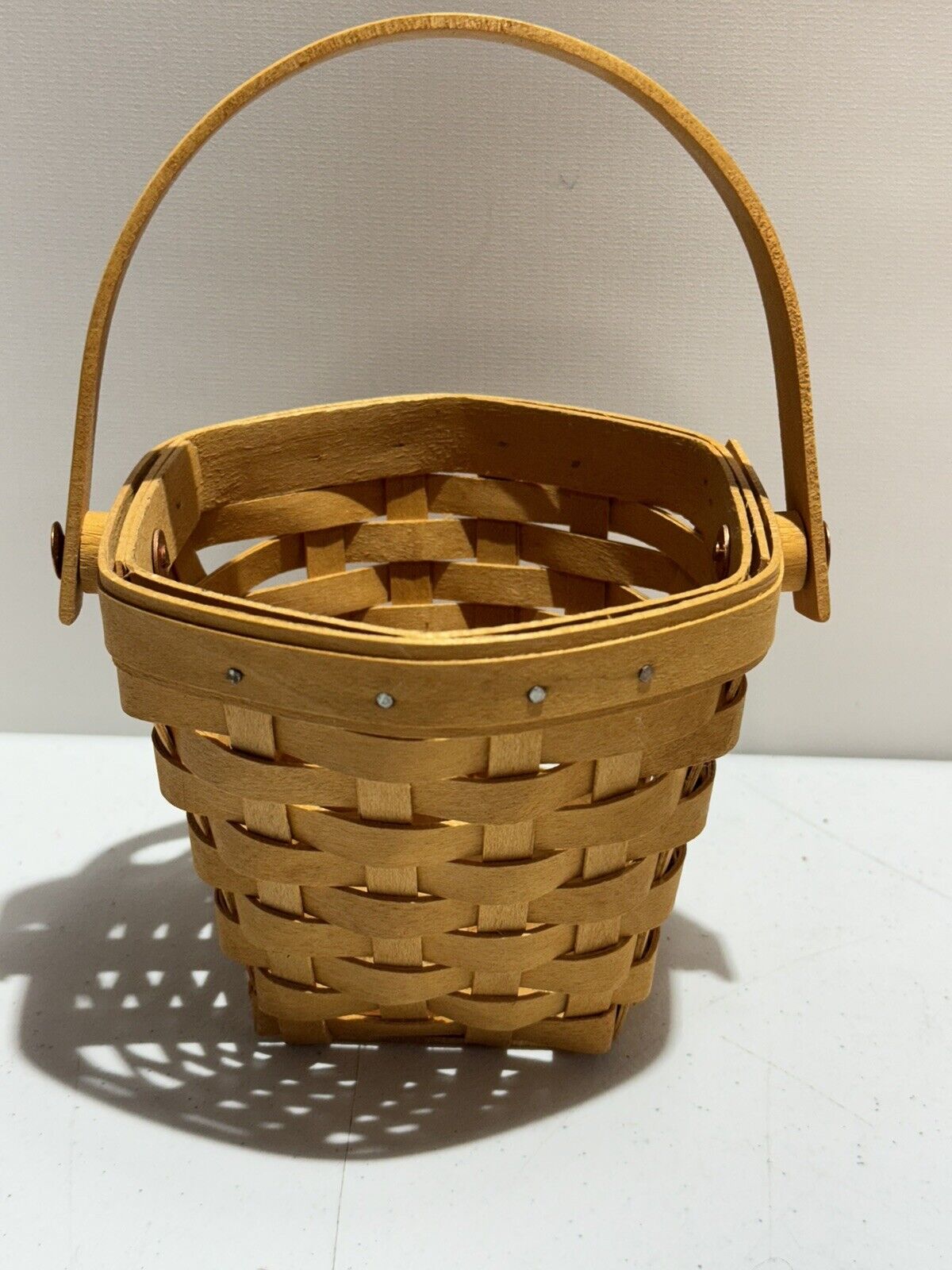 Vintage 2000 American Cancer Society Longaberger Basket With Handle Signed