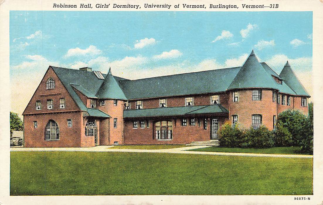 c1930s-40s Linen Girls Dormitory University of  Burlington Vermont VT P525