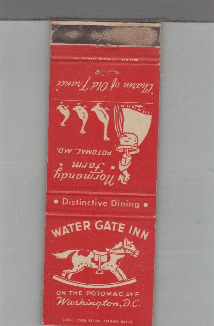 Matchbook Cover - Water Gate Inn Washington DC Richard Nixon