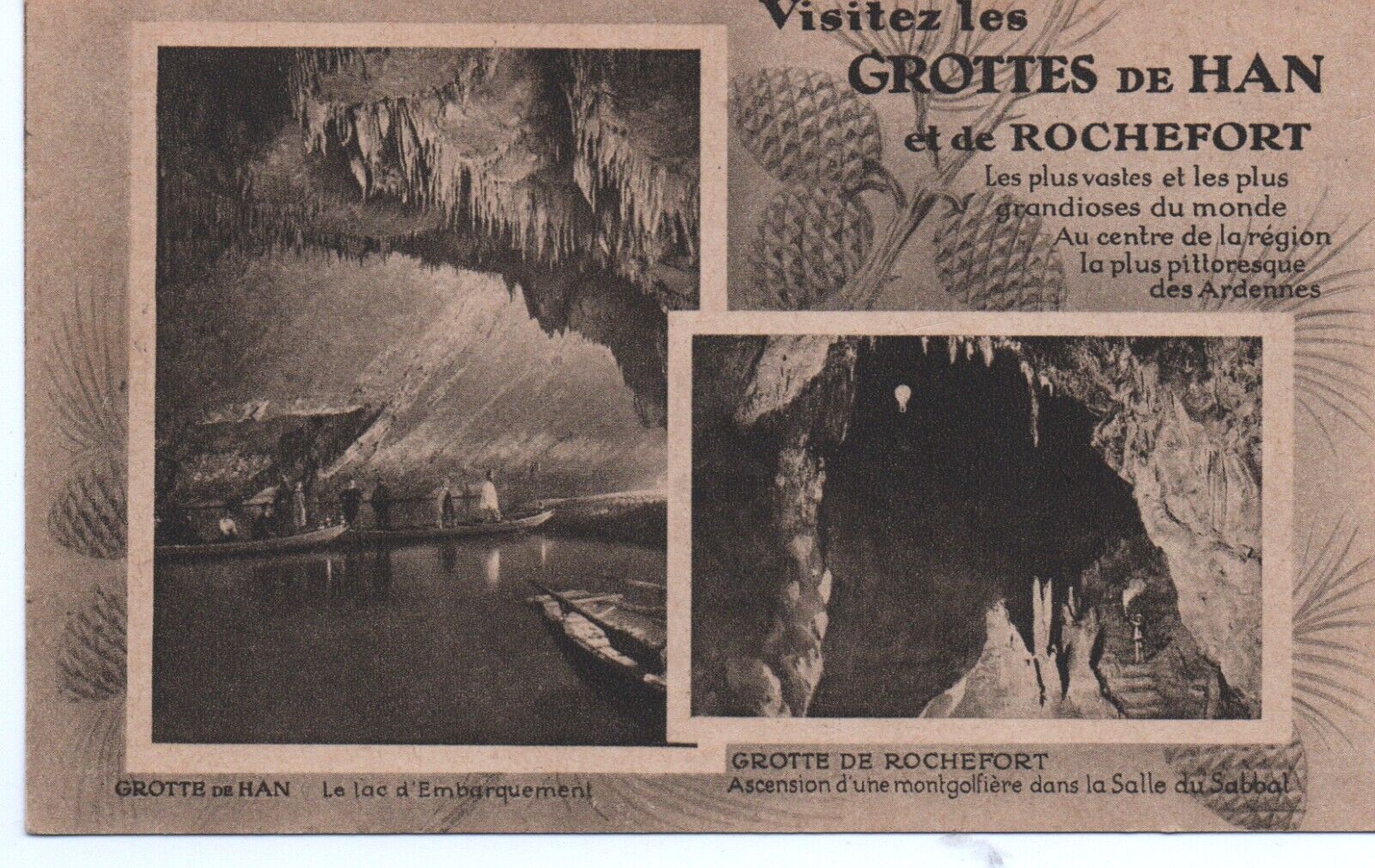CPA - Visit the HAN and ROCHEFORT CAVES - Two Views