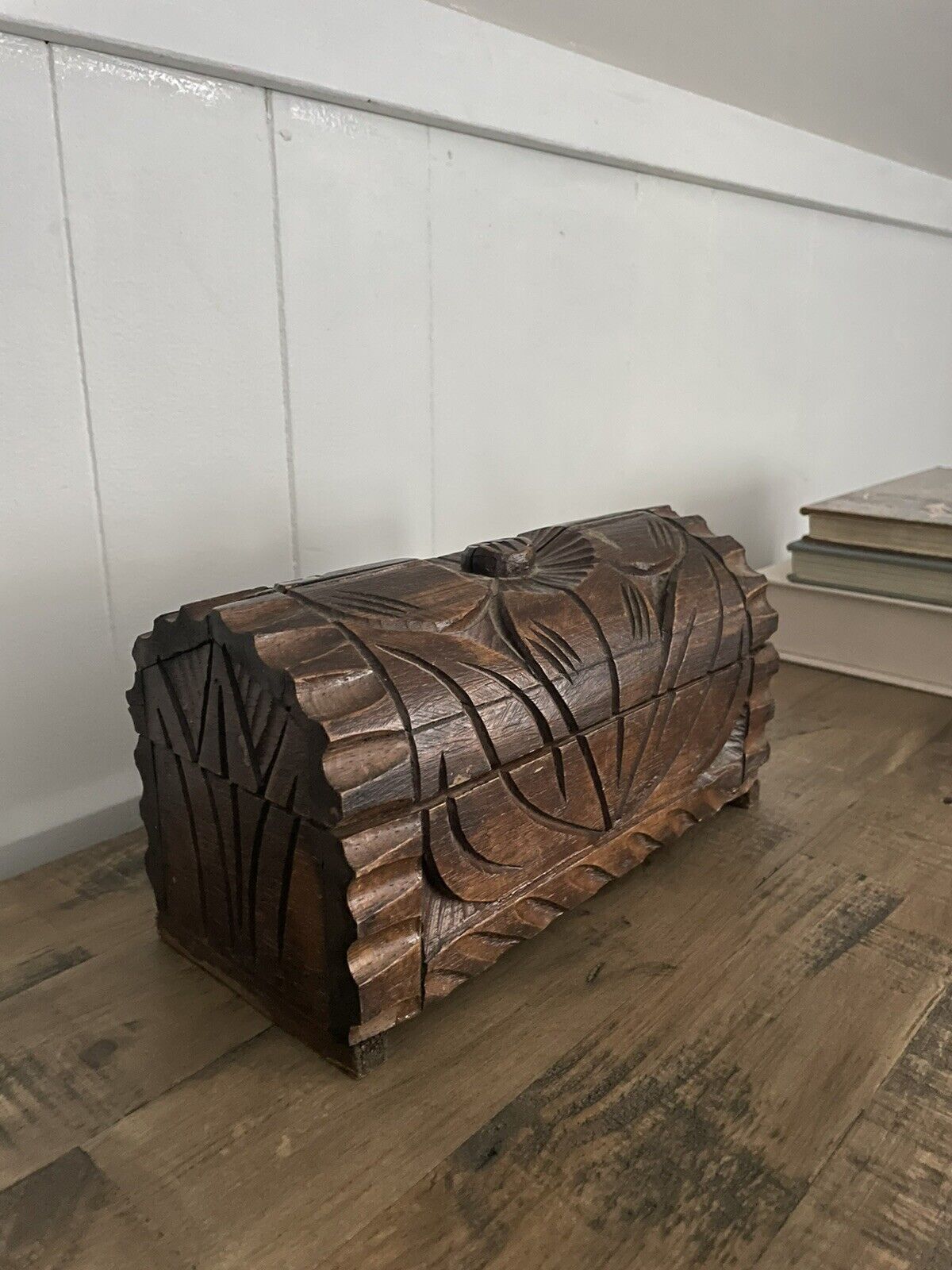 Vintage Carved Wooden Storage Decorative Box