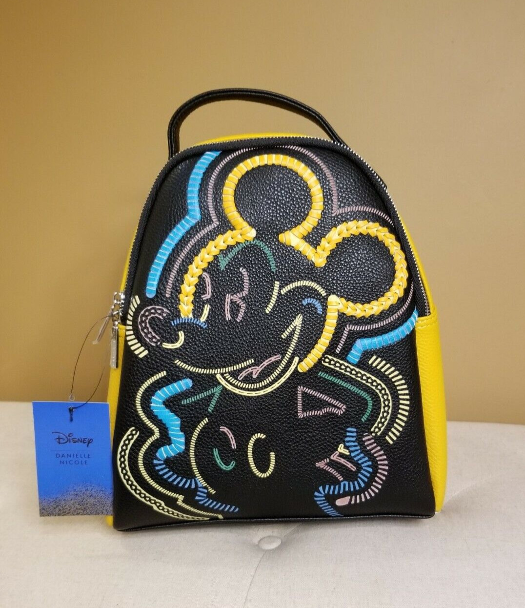 Danielle Nicole Mickey Mouse Stitched Mickey Art Retro Style Mini Backpack NEW