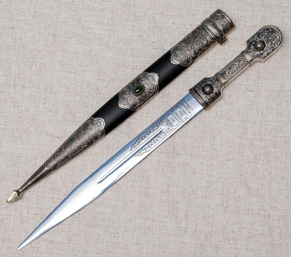Caucasian Dagger Stone Shashka Cossack Sword  Zlatoust knife saber 035 Silkway