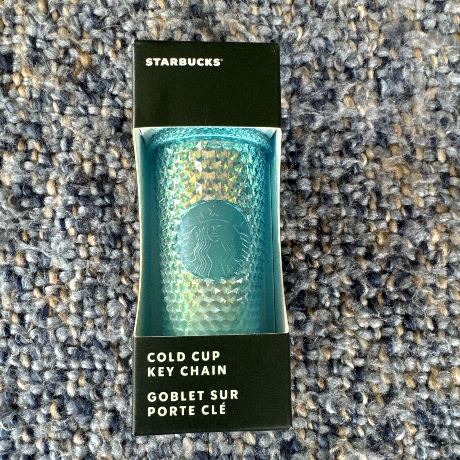Starbucks Winter Keychain Cold Cup Studded Glacier Blue New 