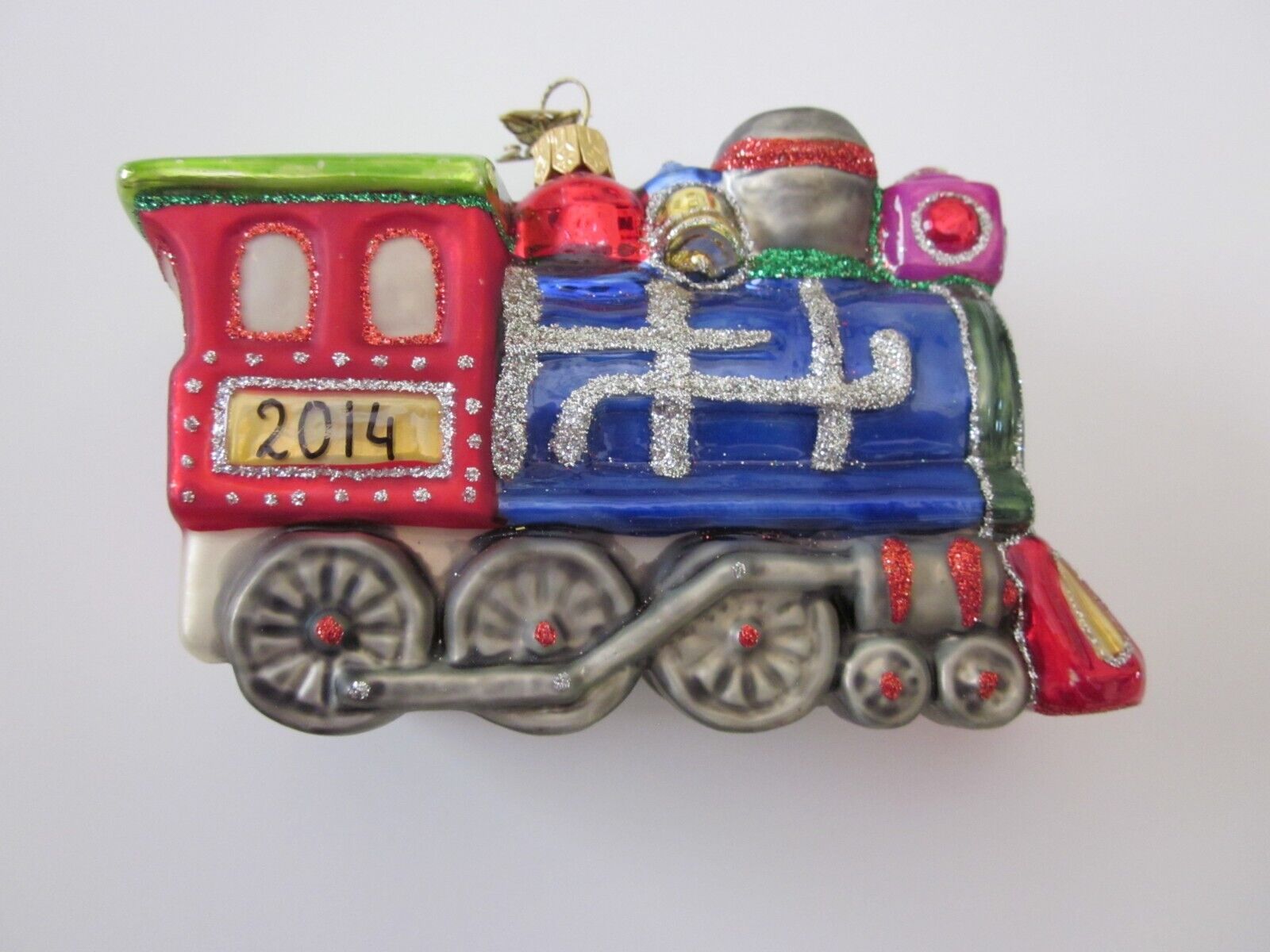 Neiman Marcus Locomotive Train Christmas 2014 Hand Blown Glass Ornament