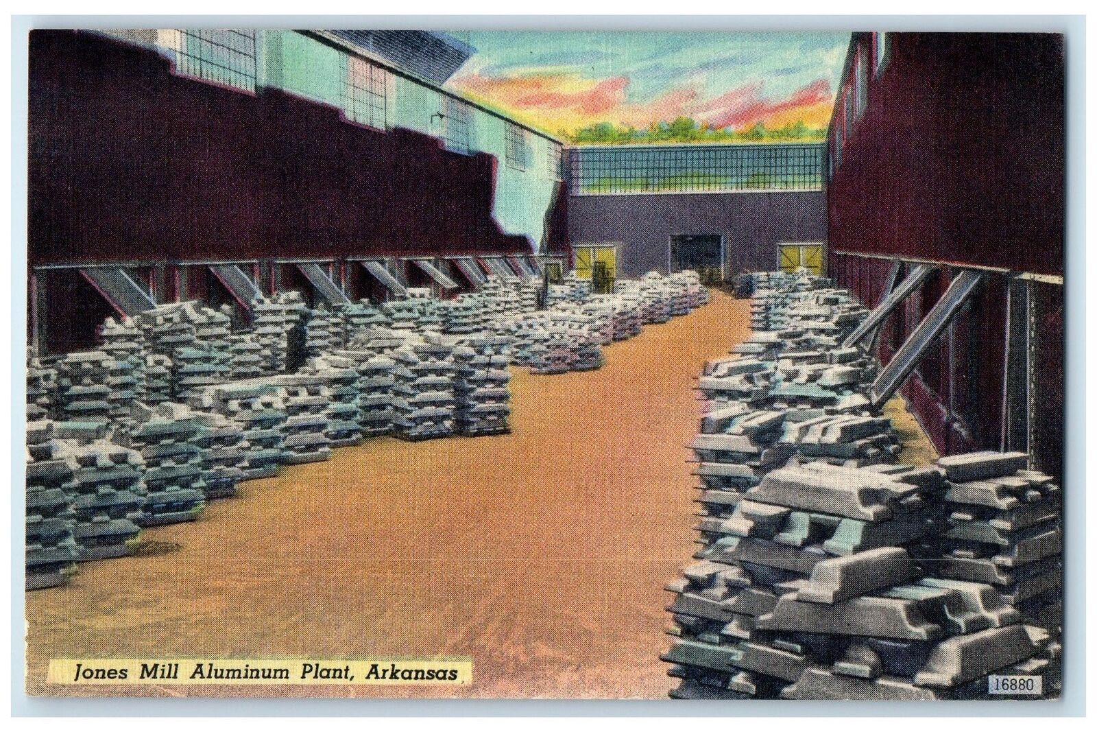 c1940\'s Jones Mill Aluminum Plant Scene Malvern Arkansas AR Unposted Postcard