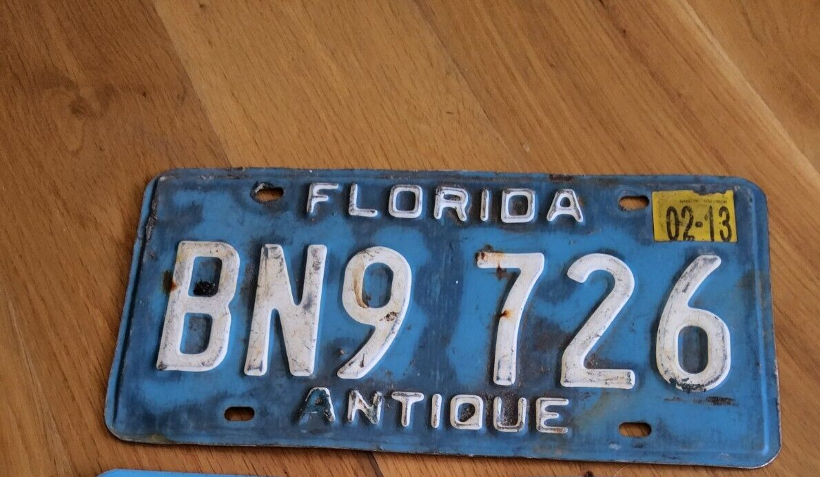 2013 FLORIDA Antique blue plate expired  Plate