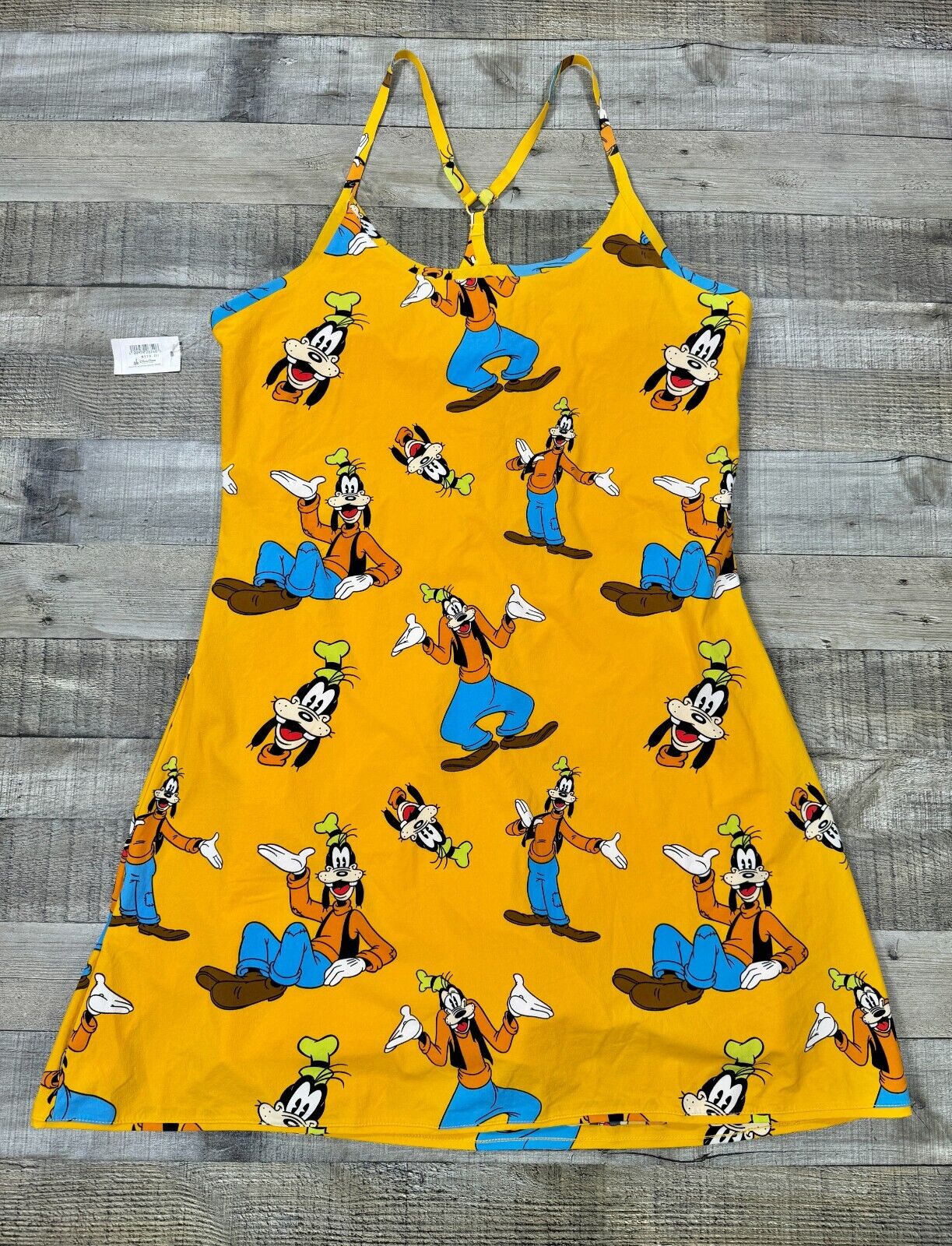 Disney Outdoor Voices Dress Womens Extra Large Yellow Goofy Excercise