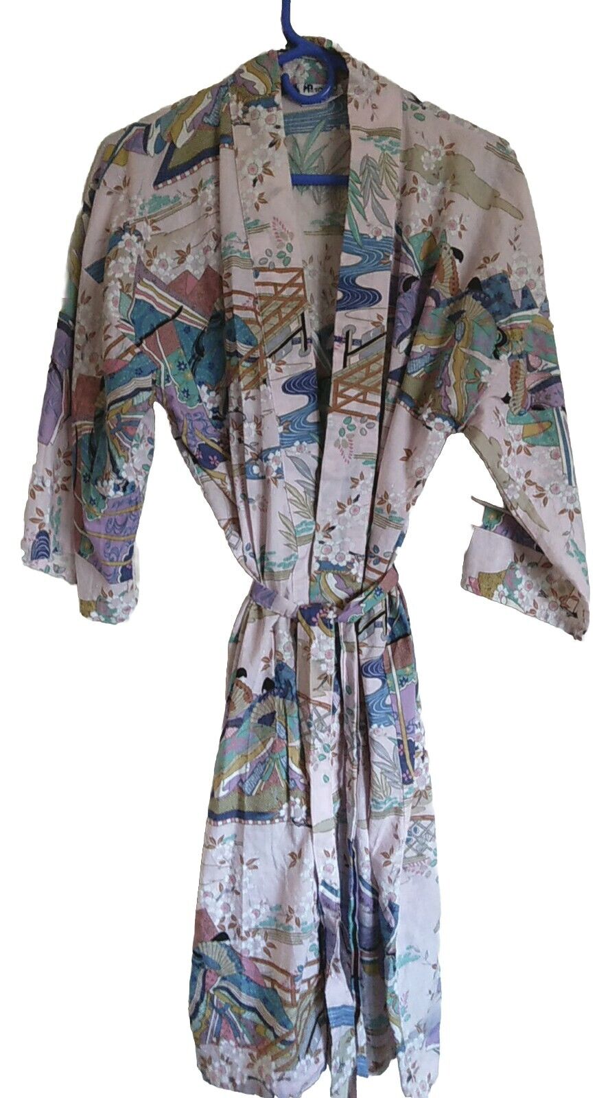 FP in Tokyo Kimono Robe Vintage 100% Cotton Size 42 In Length Made in Japan