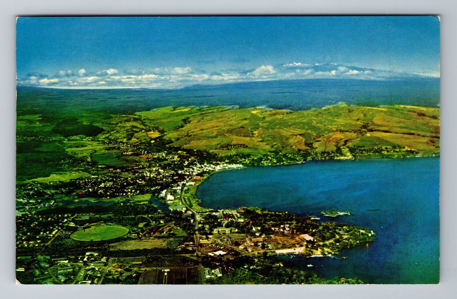 Hilo HI-Hawaii Aerial Scenic Island View Antique Vintage c1959 Souvenir Postcard