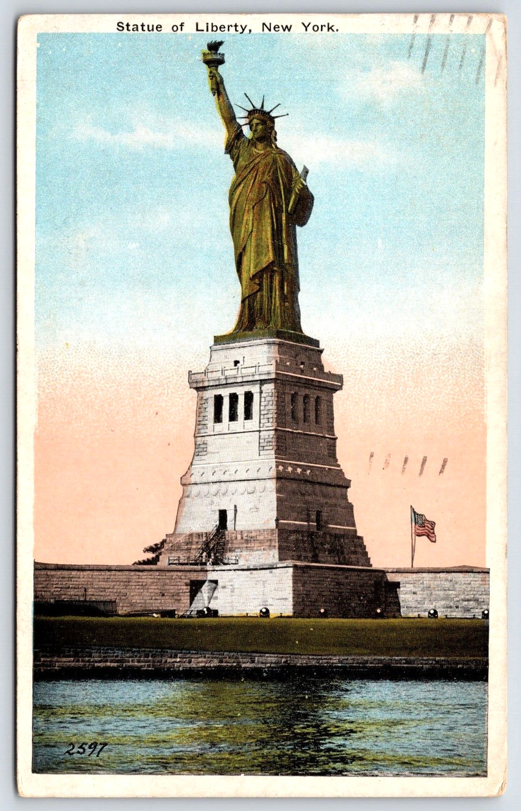 Original Old Vintage Postcard Statue Of Liberty New York City New York USA