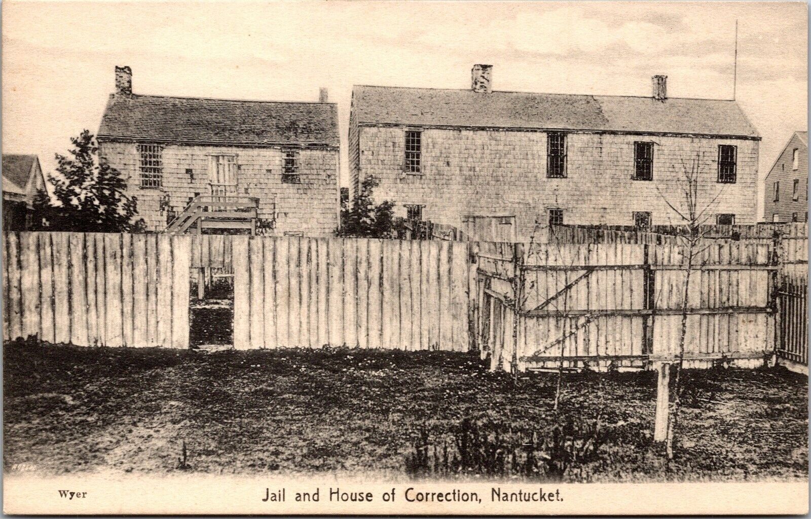 Vtg Nantucket Massachusetts MA Jail & House of Correction 1908 Old View Postcard