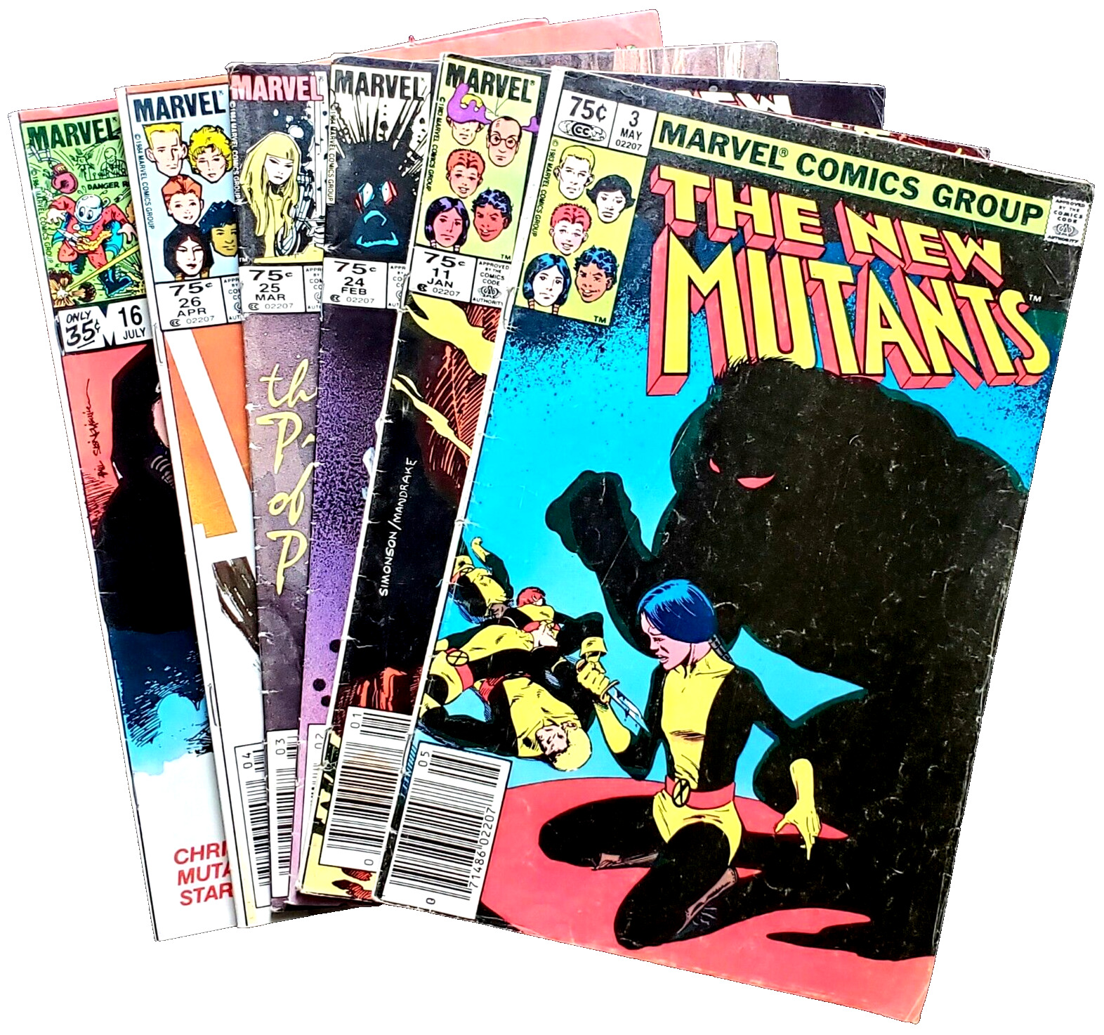 New Mutants Price Var. #3, #11, #24, #25, #26 + Marvel Age #16 - 1983/84 Marvel