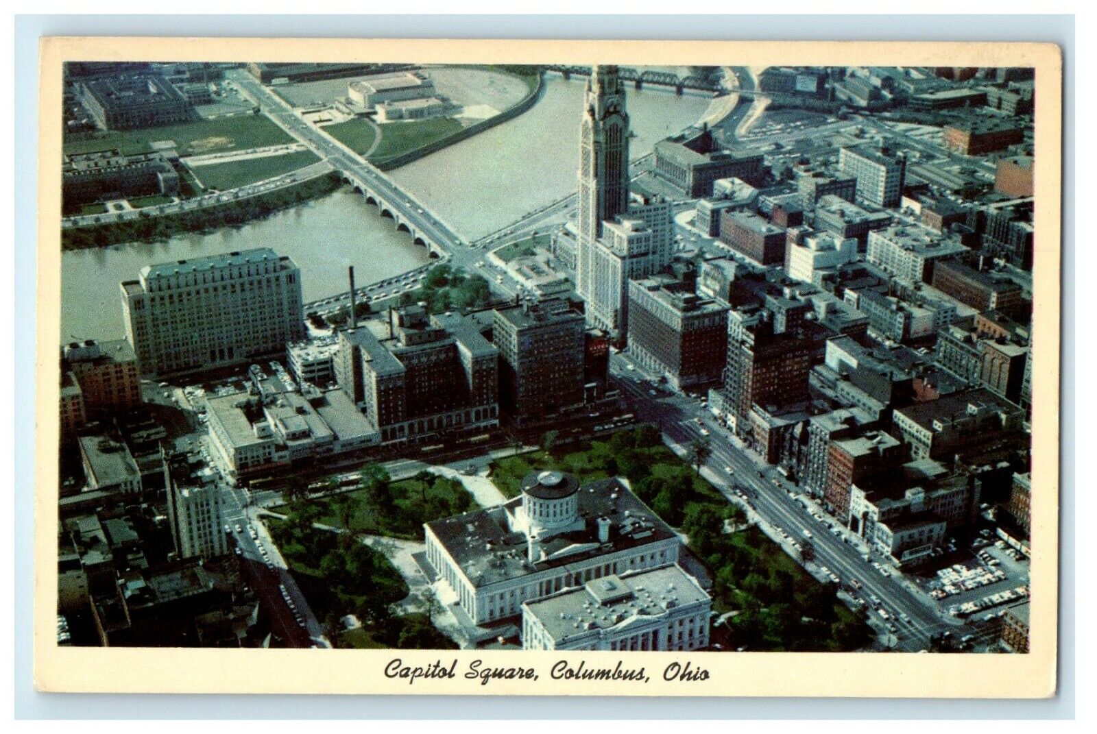 c1940\'s Aerial View Capitol House Columbus Ohio OH Unposted Vintage Postcard