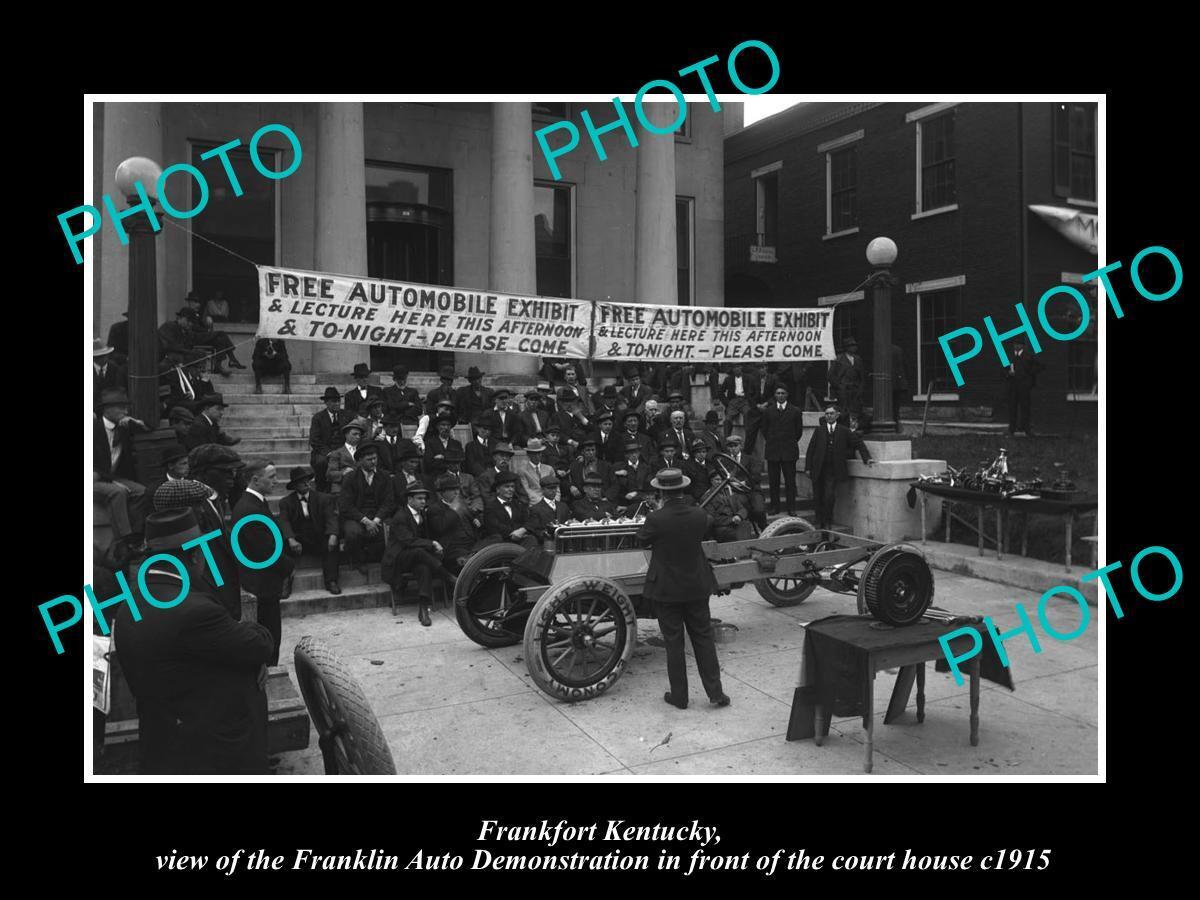 OLD LARGE HISTORIC PHOTO OF FRANKFORT KENTUCKY THE FRANKLIN AUTO Co SHOW 1915 1