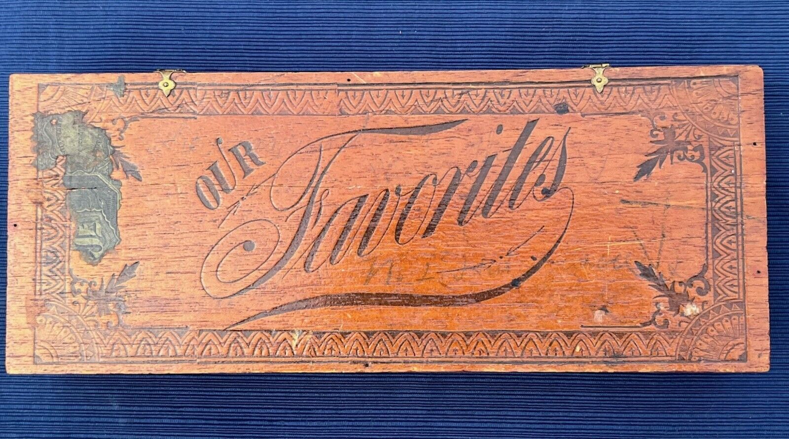 Antique 1883 Wooden Cigar Box \