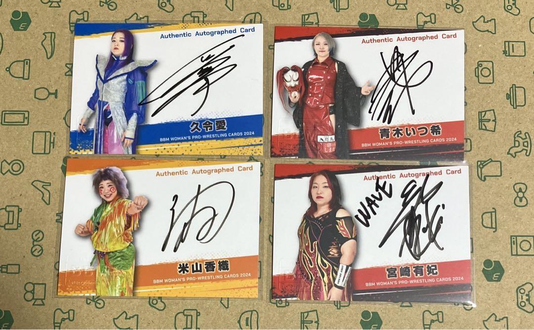 2024 BBM Women\'s Pro Wrestling Autograph Card Set of 4
