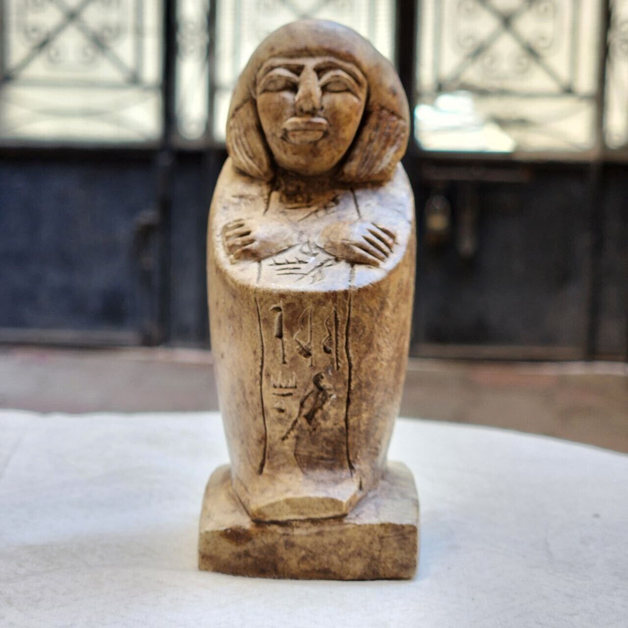 RARE ANCIENT EGYPTIAN ANTIQUE - USHABTI SHABTI STONE STATUE WITH HIEROGLYPHICS