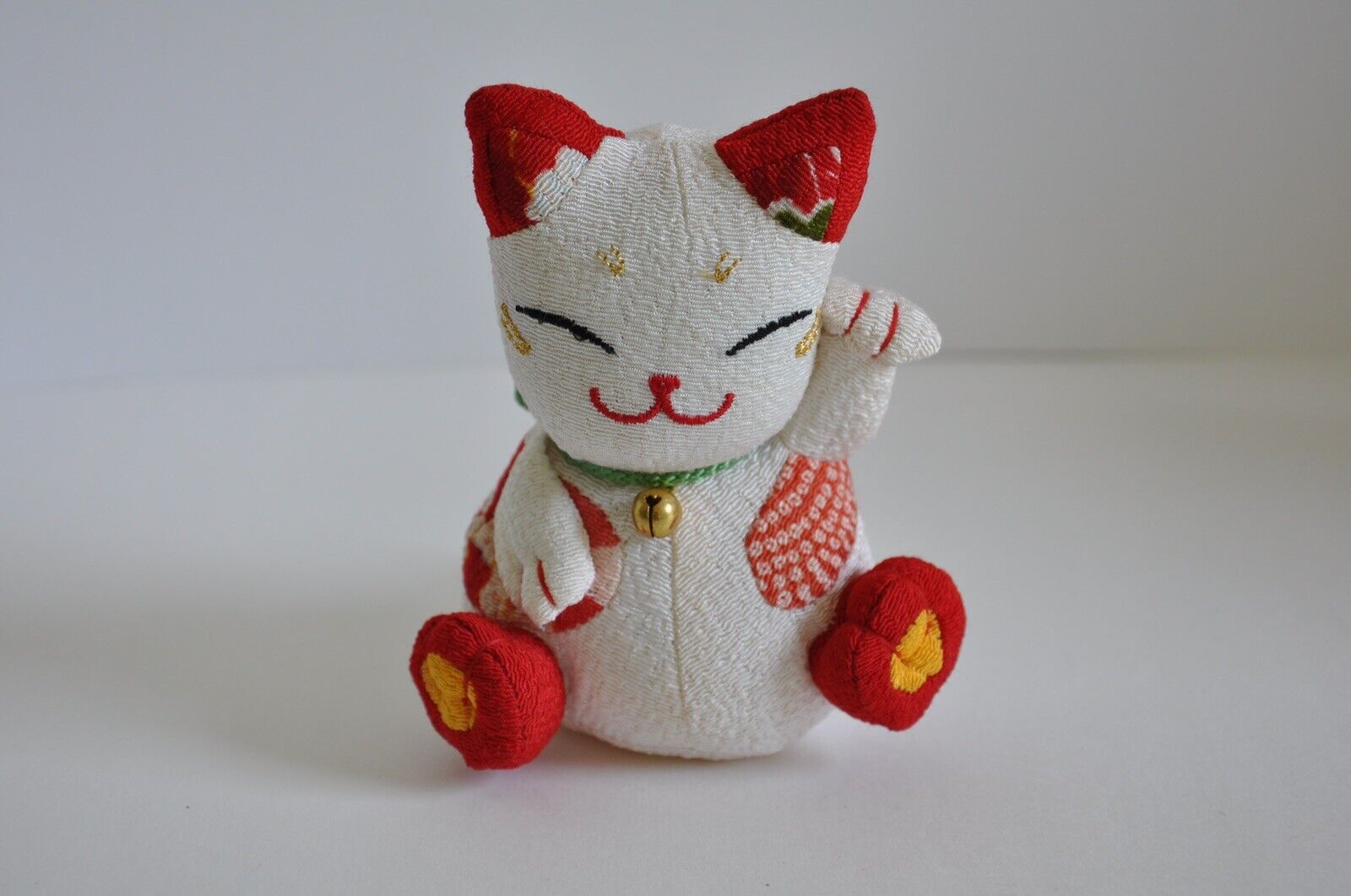 Japanese Crepe Fabric Lucky Cat 4” Backpack/Purse Charm 4” For Coldwater Creek