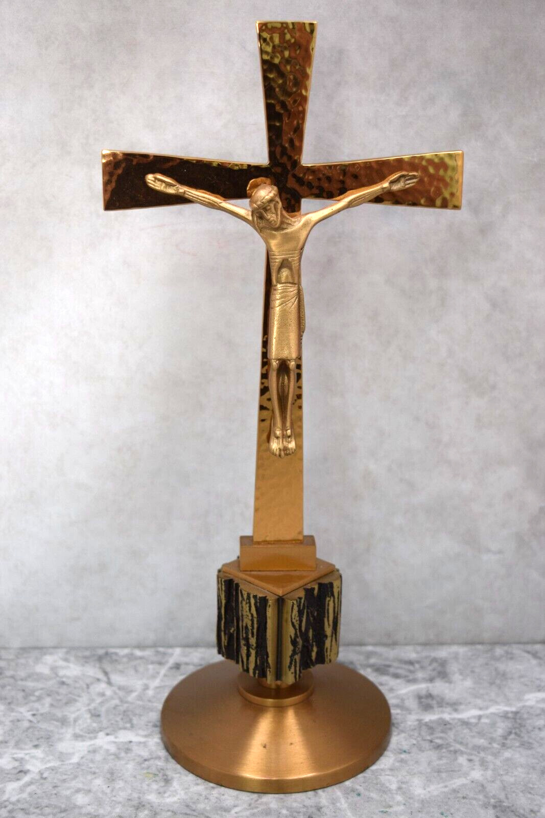 Older Church Altar Cross, All Bronze, 60 Years Old, 13\