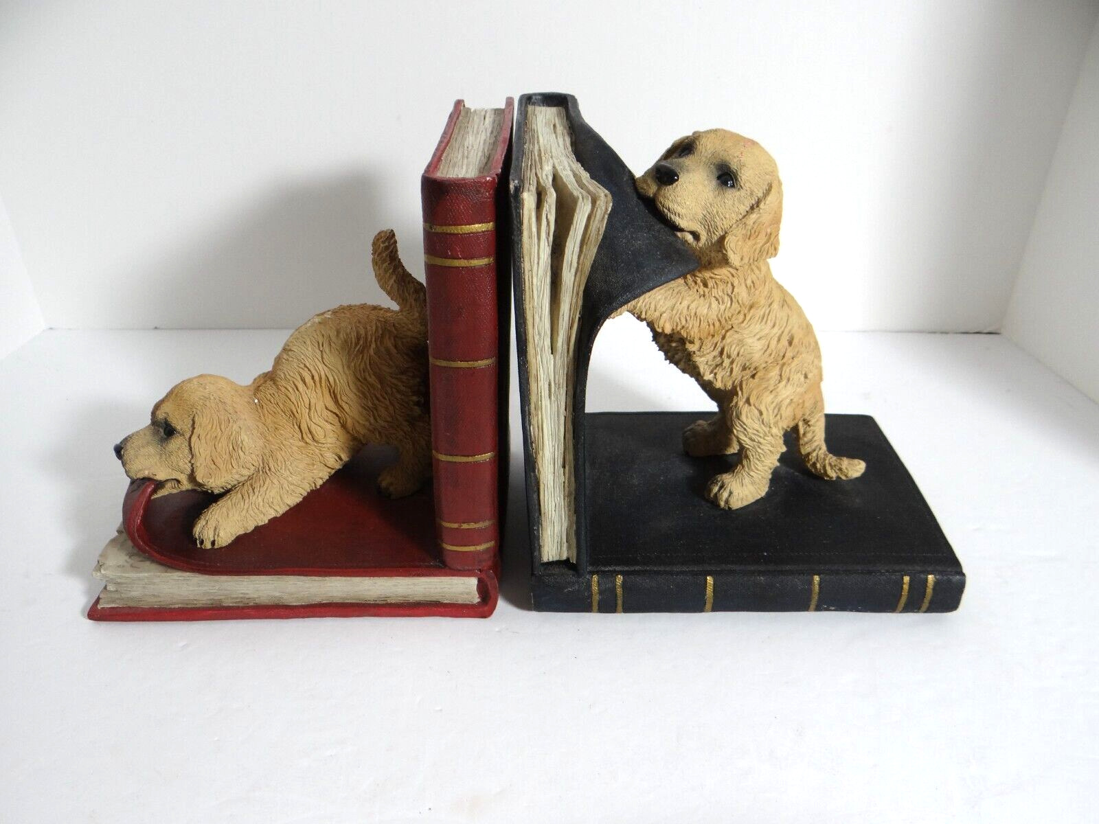 Golden Retriever Puppy Dog Bookends Barnes Noble Resin