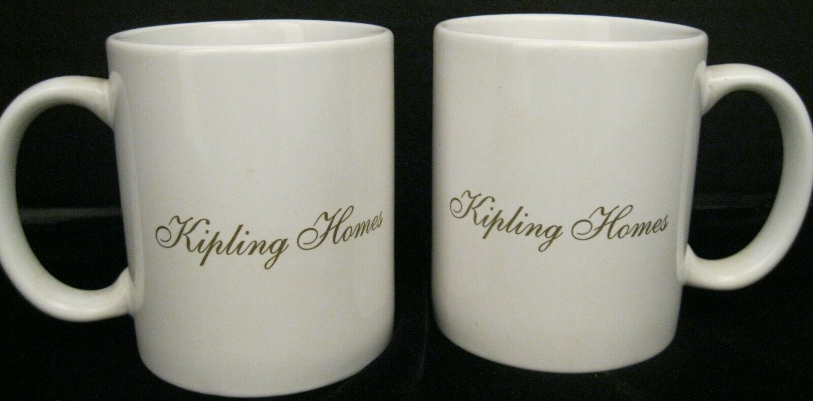 KIPLING HOMES  HOUSTON TEXAS  WHITE MUGS CUPS  FOR COFFEE OR TEA BY     HEADWIND