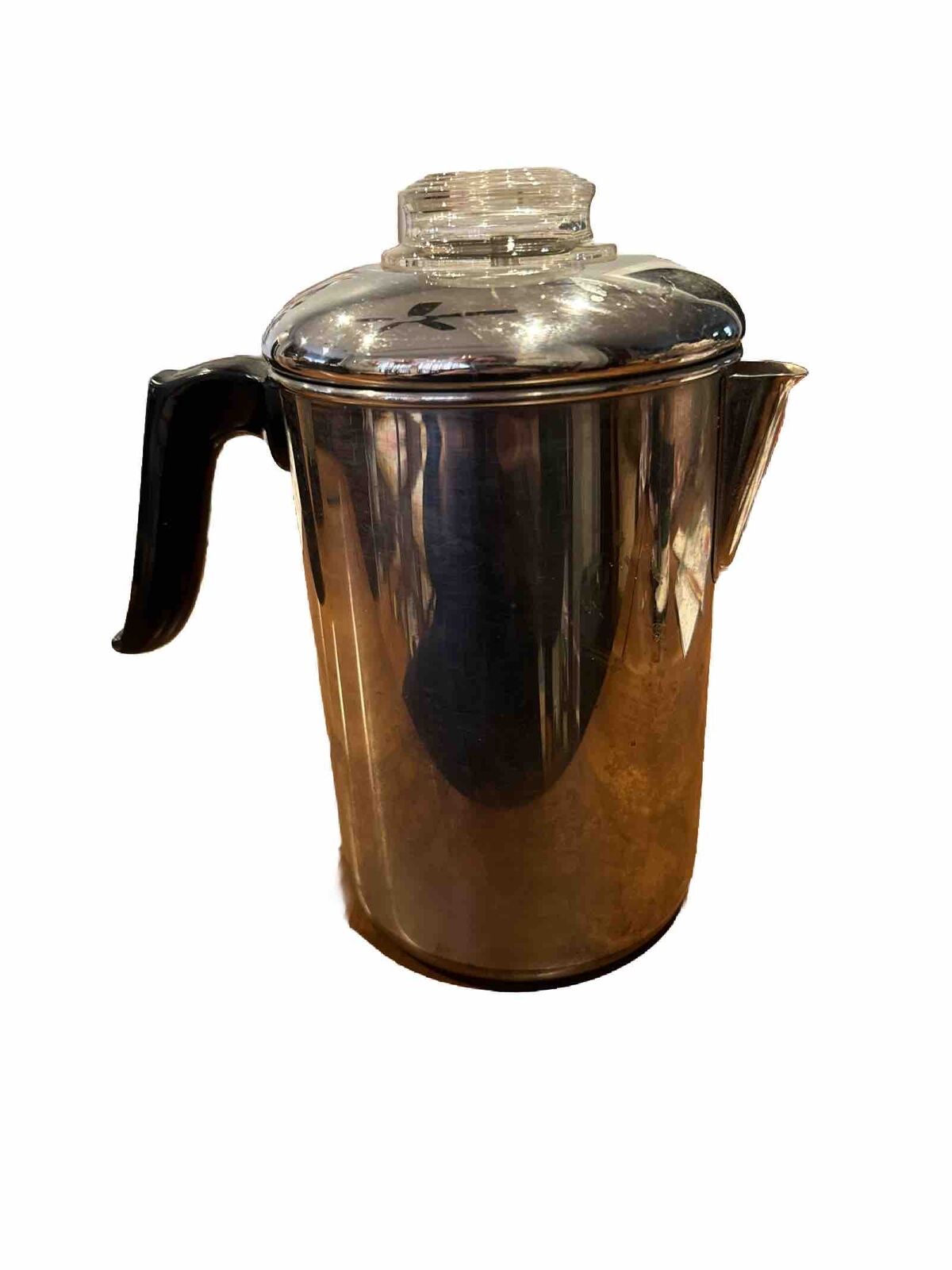 Revere Ware pre-1968 Copper Clad Bottom 8 Cup Coffee Percolator Stove Top