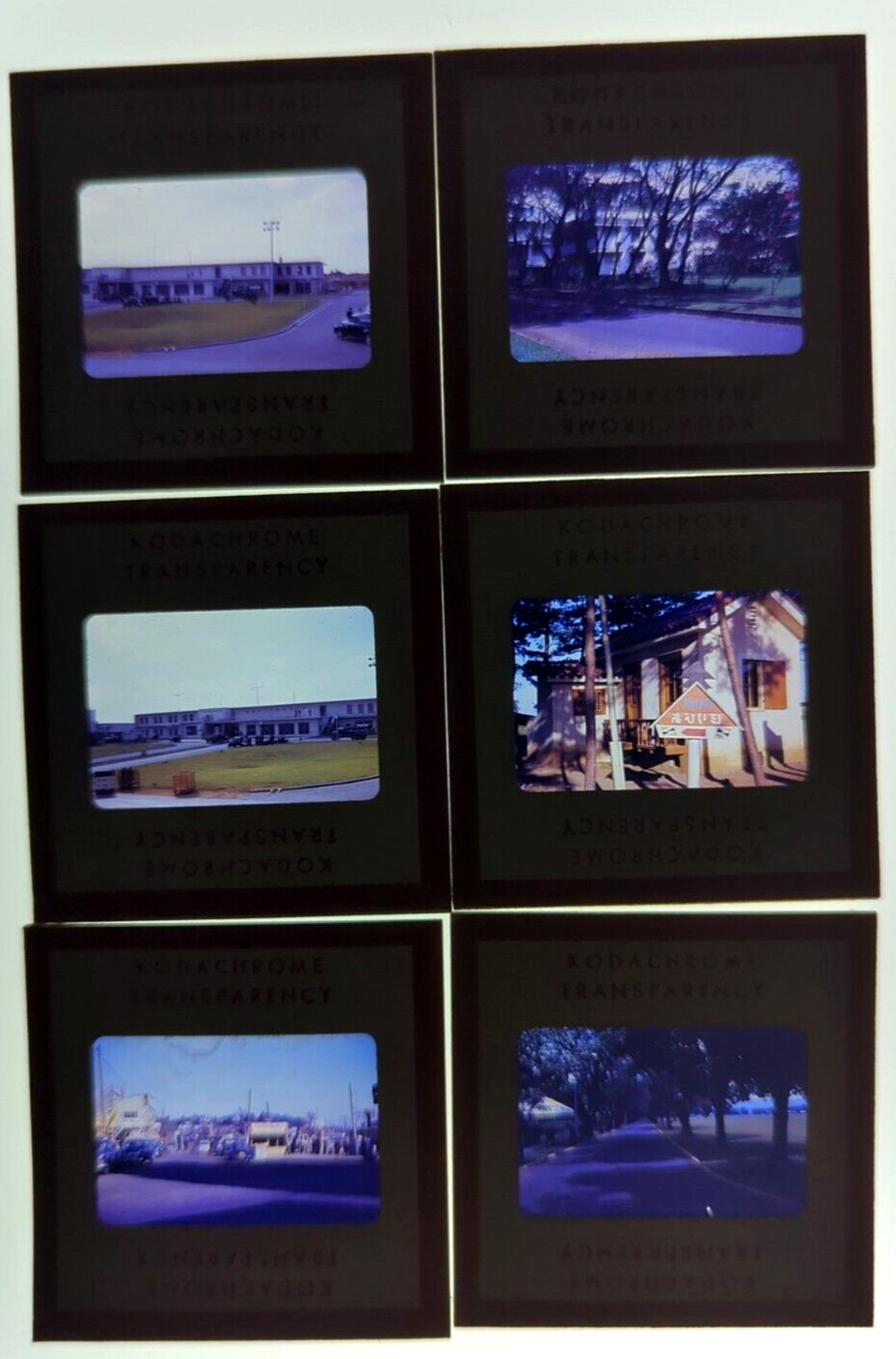 Lot of 6: 1950s Kodak Red Border 35mm Transparency, Japan & Korea Buildings 2
