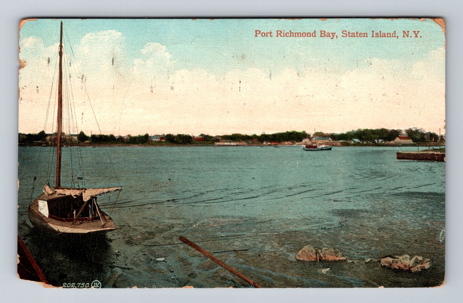 Staten Island NY-New York, Greetings from Port Richmond Bay Vintage Postcard